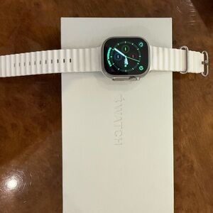 Apple Ultra Smartwatch in Silver with White Strap